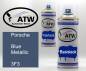 Preview: Porsche, Blue Metallic, 3F3: 400ml Sprühdose + 400ml Klarlack - Set, von ATW Autoteile West.